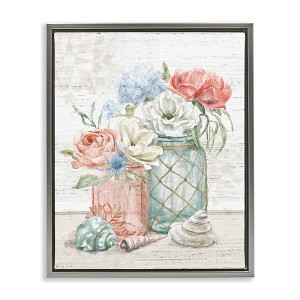 Stupell Industries Relaxed Nautical Jar Bouquets, 17" x 21" - 1 of 4