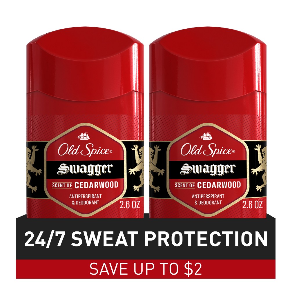 Photos - Deodorant Old Spice Red Collection Swagger Invisible Solid Antiperspirant &  for Men - 2.6oz/2pk 