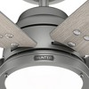 Hunter Fans 72" Gravity Ceiling Fan Matte Silver Finish - 6 Blades, Light Gray Oak, Integrated LED, Handheld Control - 3 of 4
