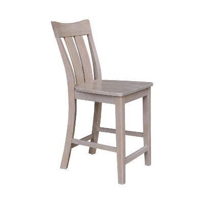Elegant Coal & White Solid Wood Counter Stool 24" Seat Height