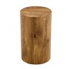 INFURNIC Desks Cylindrical Table with Patterned Design for Coffee Table Workbench and Dining Use Strong and Durable, Brown, 12"*12"*19.7" - 2 of 4