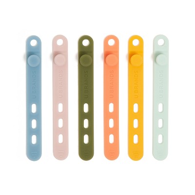 U Brands 6ct Silicone Cord Bands Comfort Nostalgia