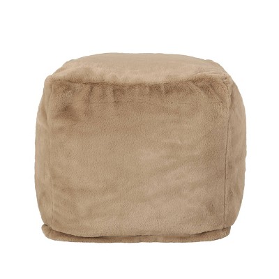 Cube Silkie Modern Glam Faux Fur Pouf - Christopher Knight Home