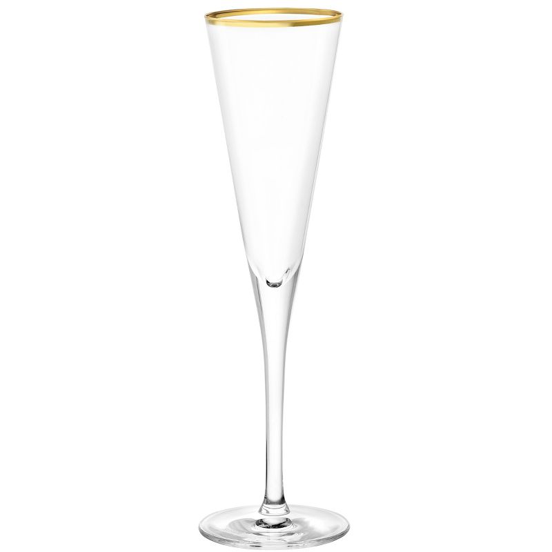 5.8oz 6pk Glass Champagne Trumpet with Gold Rim Drinkware Set - Stolzle Lausitz, 1 of 3