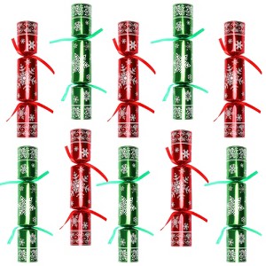 10 Pack Luxurious Golden Snowflake Design Table with Party Hat, Joke & Xmas Gift for Kids Christmas Parties Dinners and Holidays - 1 of 4