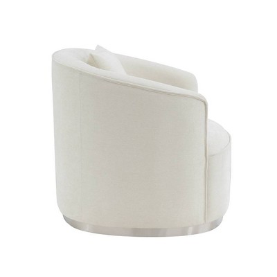 Odette 64" Beige Chenille Loveseat with Rolled Arms