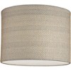 Springcrest Set of 2 Drum Print Lamp Shades Gray Gold Weave Medium 15" Top x 15" Bottom x 10" High Spider Harp and Finial Fitting - image 3 of 4