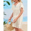 Girls swim cover up crochet swimsuits kids swimwear beachwear tops - 3 of 4
