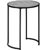 Vynxaria Contemporary Round Accent Table, Grey Laminate, Black Metal, 18.25" L x 18.25" W x 24" H - 3 of 4