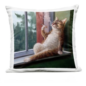 Stupell Industries Tabby Cat Relaxing Lounging Daytime Windowsill - 1 of 3