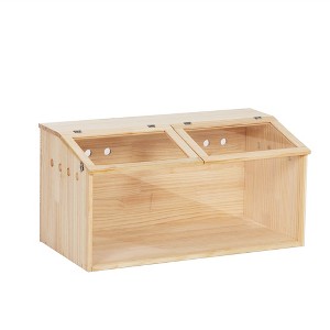 Middle Transparent Wooden Hamster Cage, Small Animal Habitat Hutch for Large Siberian Hamster,Gerbils,Little Rabbits, Natural - 1 of 4