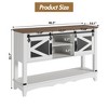 Farmhouse Console Table with Sliding Barn Doors & Storage Cabinet - Entryway Table - 2 of 4