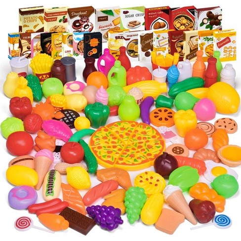 FUN LITTLE TOYS 40 PCs Play Food for Kids Kitchen, Play Kitchen