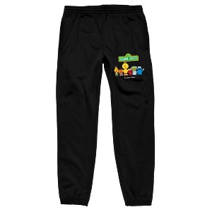 Sesame Street Sesame Street Gang Men's Black Graphic Sweatpants - 1 of 3