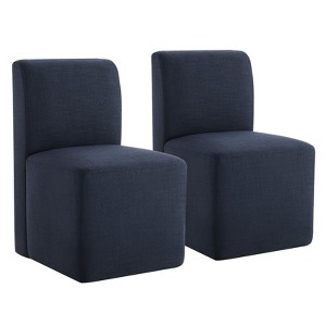 Spruce&Spring Upholstered Dining Chairs with Casters Set of 2 - 1 of 1