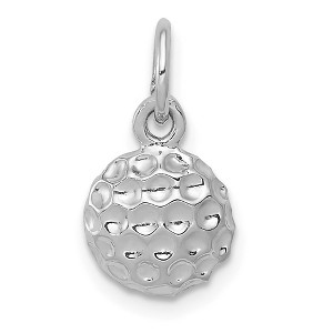 Black Bow Jewelry 14k White Gold 9mm Polished Golf Ball Pendant - 1 of 4