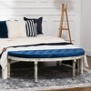 TiramisuBest Vintage Semi-Circle End of Bed Bench, Upholstered Bedroom Entryway Bench with Tufted Velvet-Touch Fabric & Rubberwood Legs, Gray - 4 of 4