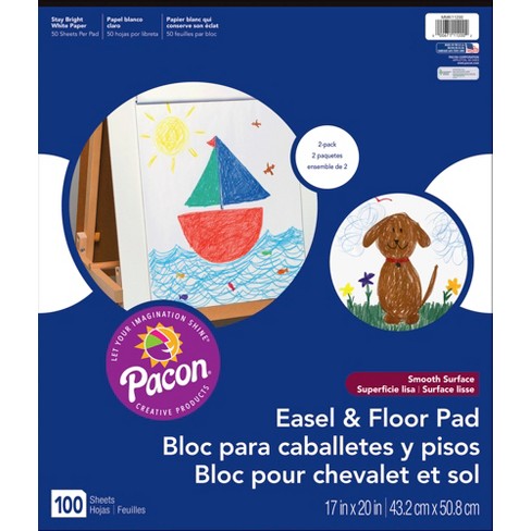 School Smart Unruled Easel Pad, 27 inch x 34 inch, White, 50 Sheets, Pack of 4