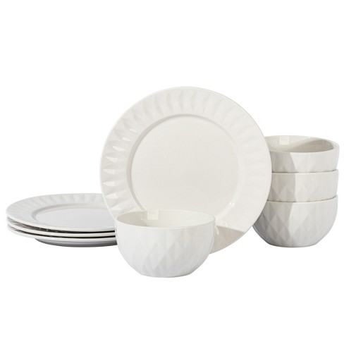 White dinnerware outlet set for 8