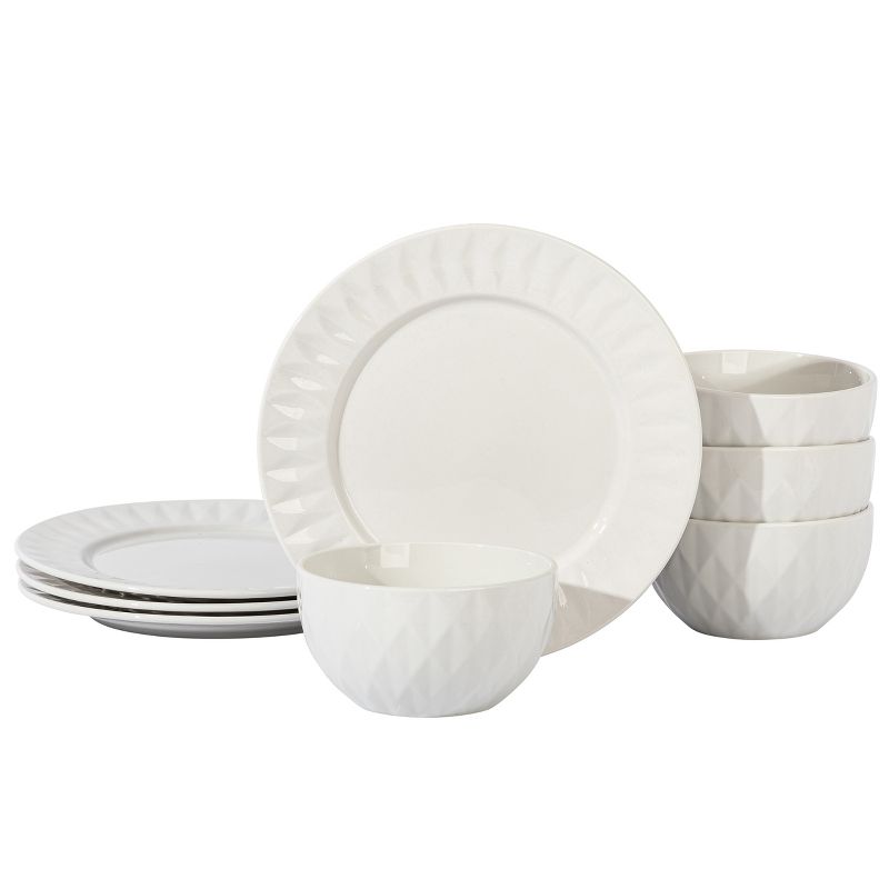 Gibson Home Fine Ceramic 8 Piece Dinnerware Set in White, 1 of 9