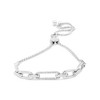 Haus of Brilliance Silver 1/10 Cttw Diamond Paperclip Link Adjustable Bolo Bracelet - 3 of 4