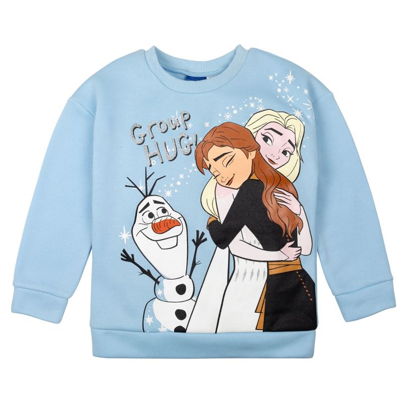 Disney Frozen Princess Anna Elsa Girls Sweatshirt and Leggings Outfit Set Toddler, 4 of 8