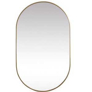 Elegant Lighting Metal Frame Oval Mirror 36x60 Inch in Brass - 1 of 4