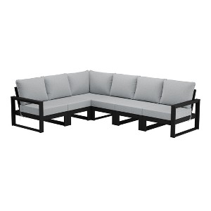 WestinTrends Montara 6-Piece Outdoor L-Shaped Patio Corner Sectional Sofa Conversation Set - 1 of 4