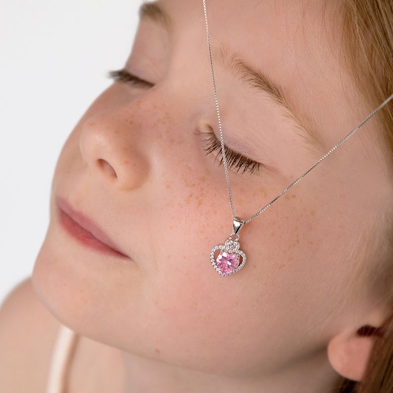Girls' Royal Heart & Gem Sterling Silver Necklace - In Season Jewelry, 3 of 6