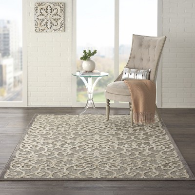 Aloha 5'3" x 7'5" Natural Polypropylene Flat Woven Outdoor Rug