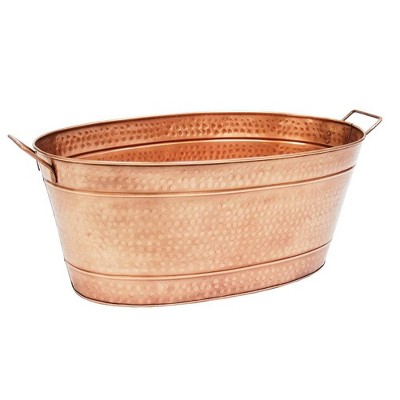 30.5" Large Oval Hammered Tub Copper Plated - ACHLA Designs