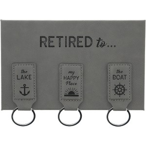 Pavilion Gift Company - Retired To - Magnetic Key Rack with 3 Keyrings - Decorative Trays and Platters - 1 of 4