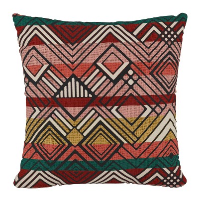 18"x18" Skyline Furniture Square Outdoor Throw Pillow Mercado Weave Multi: Woven Polyester, Zipper Closure