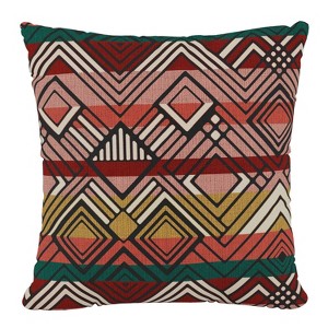 18"x18" Skyline Furniture Square Outdoor Throw Pillow Mercado Weave Multi: Woven Polyester, Zipper Closure - 1 of 4