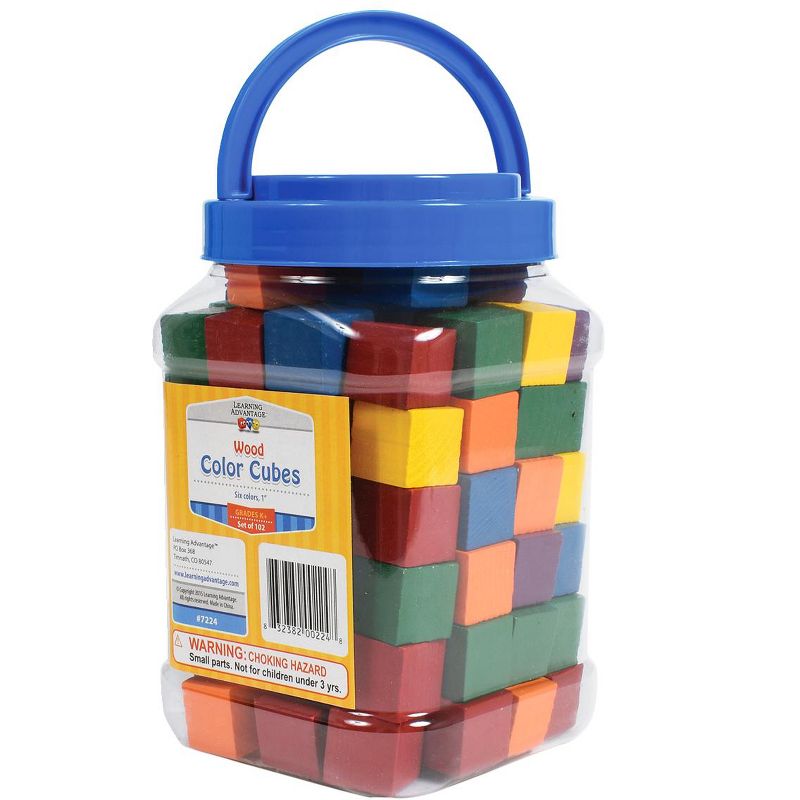 Learning Advantage Wooden Cubes, 1 Inch, Assorted Colors, set of 102, 4 of 6