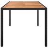 vidaXL Patio Table, 74.8"x35.4"x29.5" Poly Rattan and Acacia Wood Black - 4 of 4