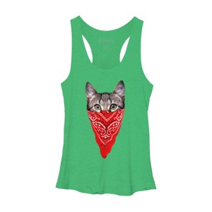Women's Design By Humans Gangster Cat By clingcling Racerback Tank Top - 1 of 3