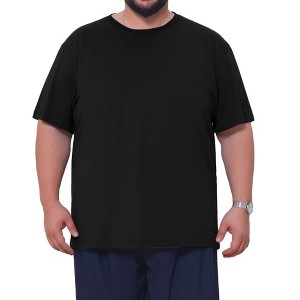 INSPIRE CHIC Men's Big & Tall Crew Neck Short Sleeves Plain Casual