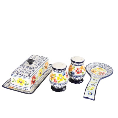 Gibson Home 4pc Stoneware Luxembourg Kitchen Accessory Set