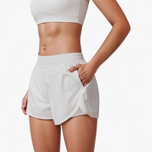 Anna-Kaci Active Women's High Waist Running Shorts with Built-In Liner and Side Pockets for Storage - 1 of 4
