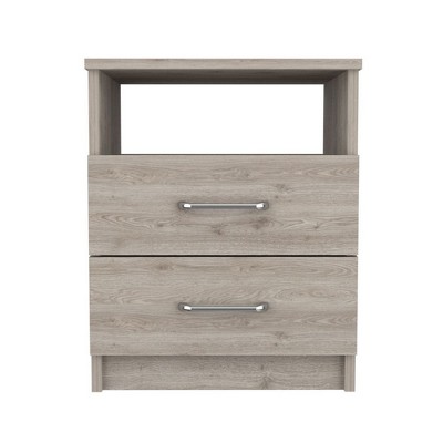 NicBex 2 Drawers Dresser for Bedroom with 1 Open Shelf,Chest of Drawers with White Metal Handle,Storage Dressers for Bedroom