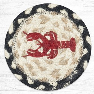 Earth Rugs Rustic Lobster Coaster 5"x5" Nautical Dining Table Accent - 1 of 3