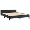 vidaXL Bed Frame with Headboard, Black, 53.9"x74.8" Full Faux Leather - 4 of 4