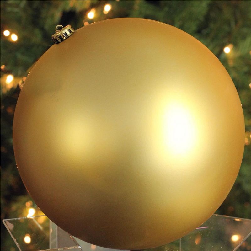 Northlight Vegas Gold Shatterproof Matte Christmas Ball Ornament 6" (150mm), 3 of 4