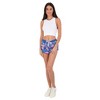 SUZZI Womens 4-Way Stretch Fast Dry Tropical Hawaiian Print Running Shorts - 2 of 2