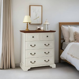 ORRD Modern White 5-Drawer Dresser, Wide Storage Chest for Bedroom, Sturdy & Safe - 1 of 4
