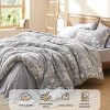 Cozy Comfort Beige Queen Comforter Set - 7 Pieces Floral Bedding Sets Queen Bed in a Bag with Botanical Flowers Comforter, Sheets, Pillowcases & Shams - 3 of 4