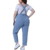 Agnes Orinda Women's Plus Size Adjustable Strap Cross-Back High Waist Denim Jumpsuits - 4 of 4