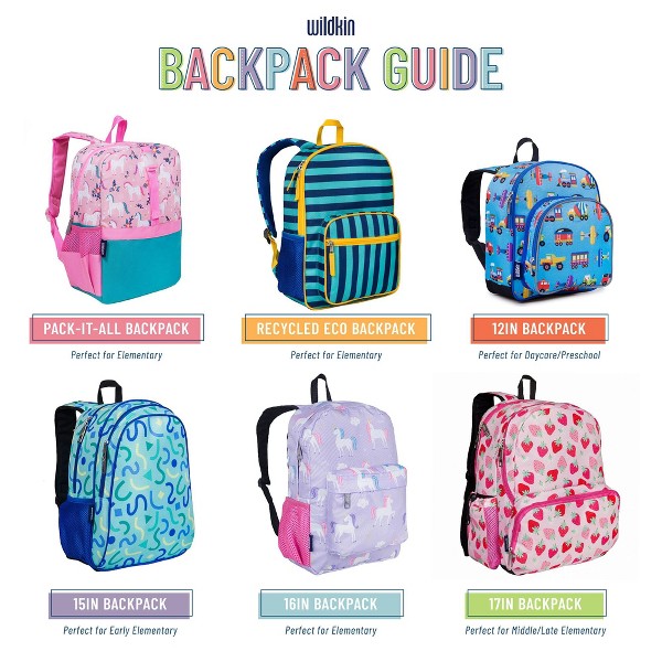 Mochila infantil Wildkin de 17 pulgadas – resistente y ligera para niños y niñas 8