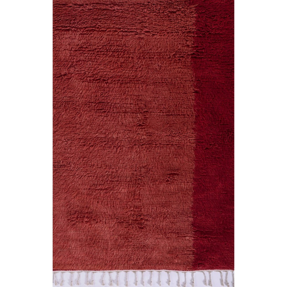 Photos - Area Rug Momeni 5'x8' Neo Two Toned Geometric Handwoven  Red: Wool, High Pile, Indoor, Rectangle, Vacuum Care 